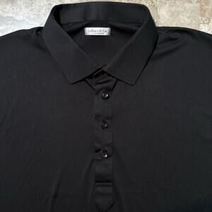 Collars And Co Polo Shirt Mens XL Relaxed Fit Black Short Sleeve Dress Collar